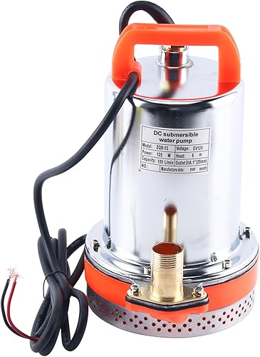 Miniatura 5 de Amarine Made DC 12V Farm & Ranch Bomba de agua solar Bomba de refuerzo de pozo sumergible Bomba de pozo profundo de elevación de 26 pies (naranja)