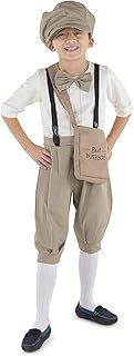 20's Newsboy Costume - Newsie Dress Up Set for Boys - Vintage Paperboy Jumpsuit, Cap, and Bag - Buy now