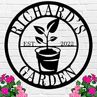 Vista 8 de Personalized Metal Garden Sign，Custom Name Outdoor Wall Decor, Family Last Name Wall Art ，Vegetable Sign, Yard Sign, Housewarming Gift for Garden