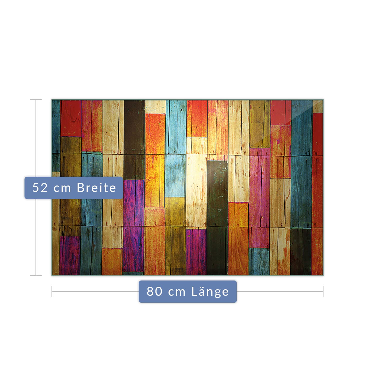 decorwelt | Herdabdeckplatte 80x52 cm 1-Teilig Holz Bunt Ceranfeldabdeckung Universal Spritzschutz Glas Deko Elektroherd Induktion für Kochplatten Herdschutz Schneidebrett Sicherheitsglas