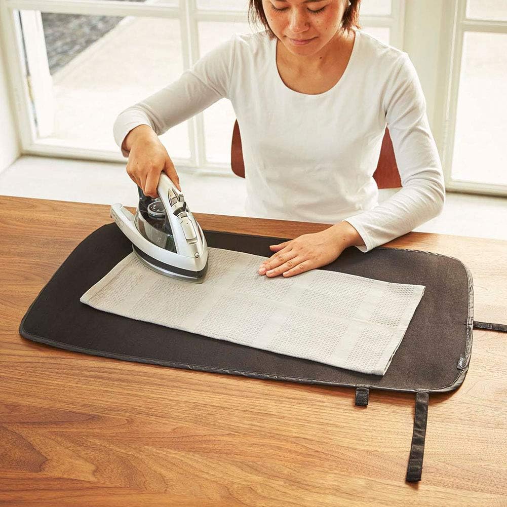 Yamazaki 3358 Ironing Board, Ironing Mat, Round Ironing Mat, Tower, Black
