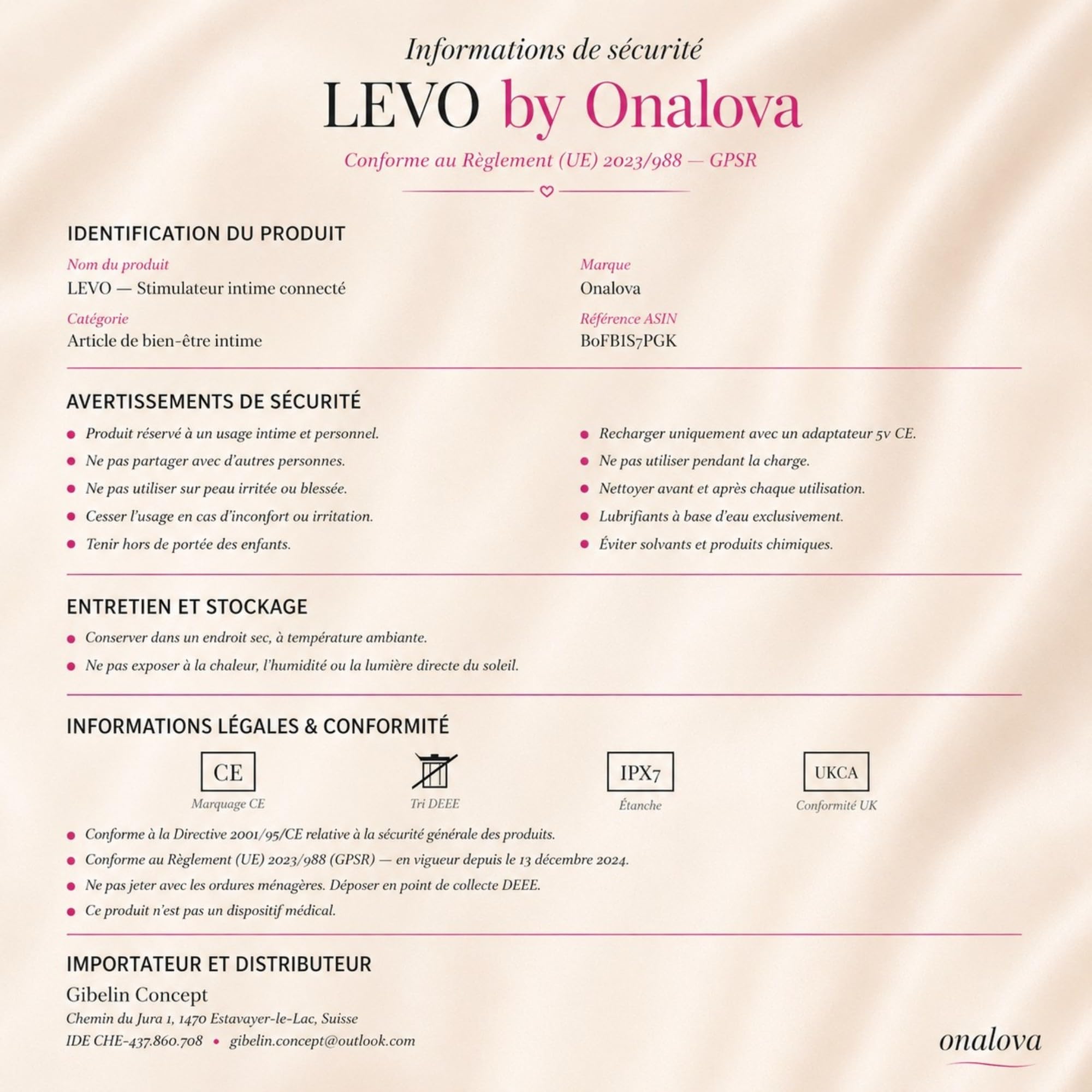 LEVO Oeuf Vibrant Connecté Téléphone Sex Toys Femme Couple à Distance Silencieux 45 dB, Télécommande 5m + App iOS Android, 9 Modes + Perso, IPX7 Étanche, Silicone Médical, USB