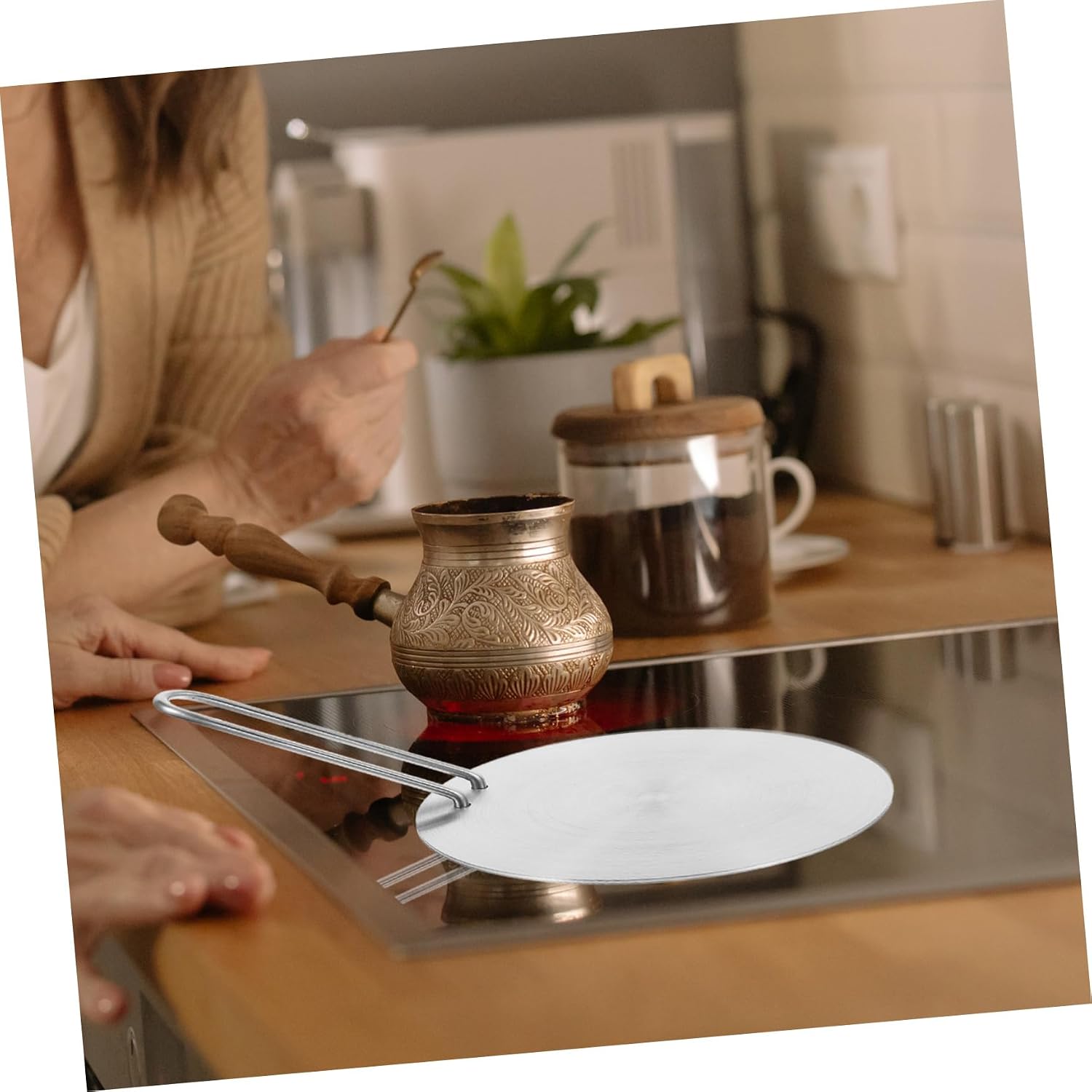 LABRIMP Electric Hot Plate Heat Diffuser Plate Induction Cooktop Heat Conduction Metal for Cookware Stew Food Evenly Easy to Maintain