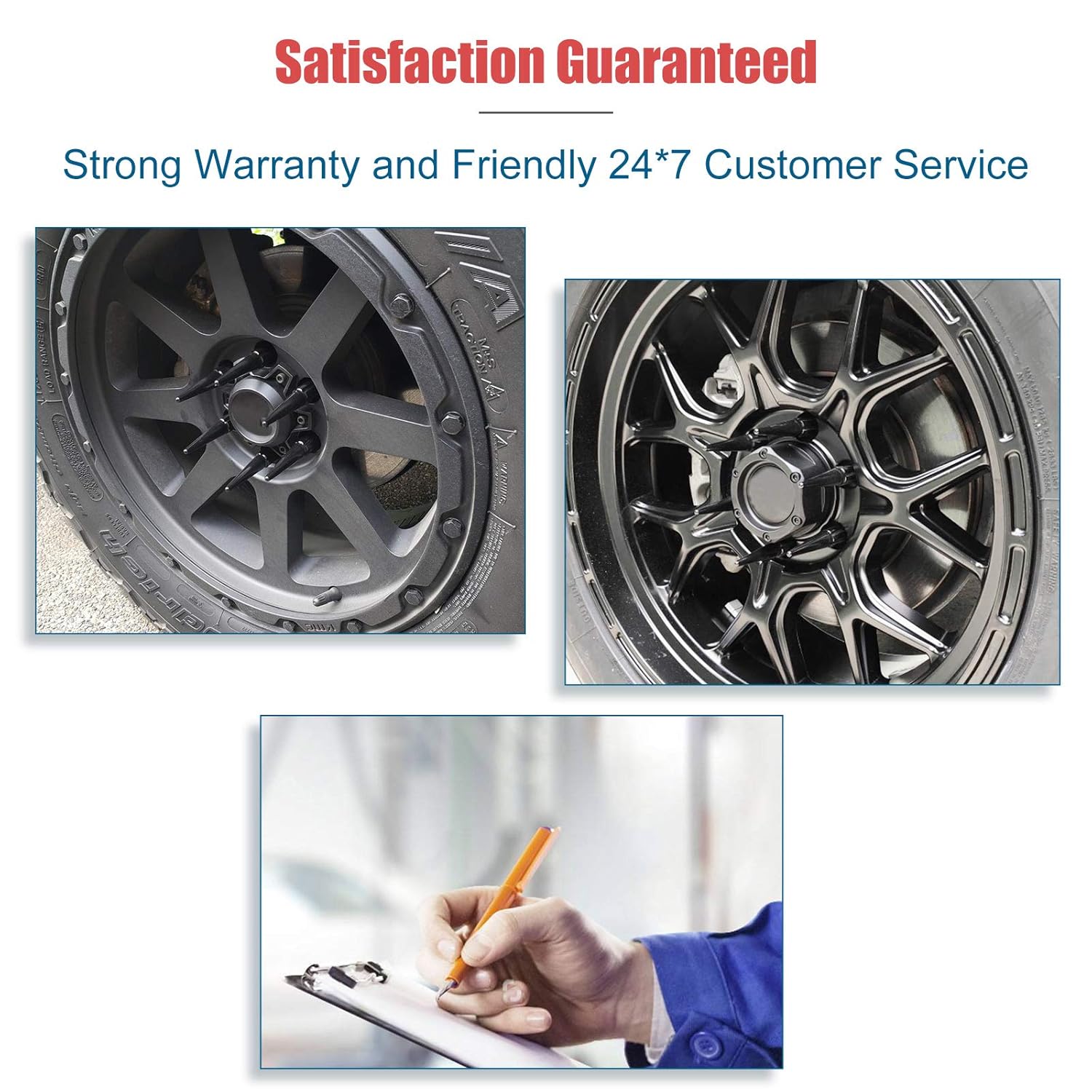 Suреr Chеар 🛒 M14x1.5 Wheel Spike Lug Nuts, 32 x Black 14 mm x 1.5 Lug Nuts 4.4 Inch Tall Cone/Conical Bulge Seat Closed End with 1 Socket Key, Compatible for Chevy Silverado 1500 2500 3500 F150 F250 F350