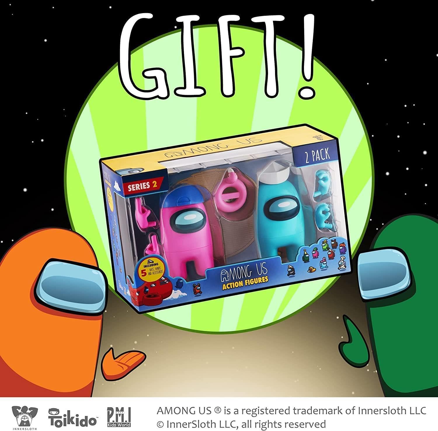 P.M.I. Among Us アクションフィギュア | 高さ4.5インチのコレクターグッズ4つのうち2つ|Among Usのおもち