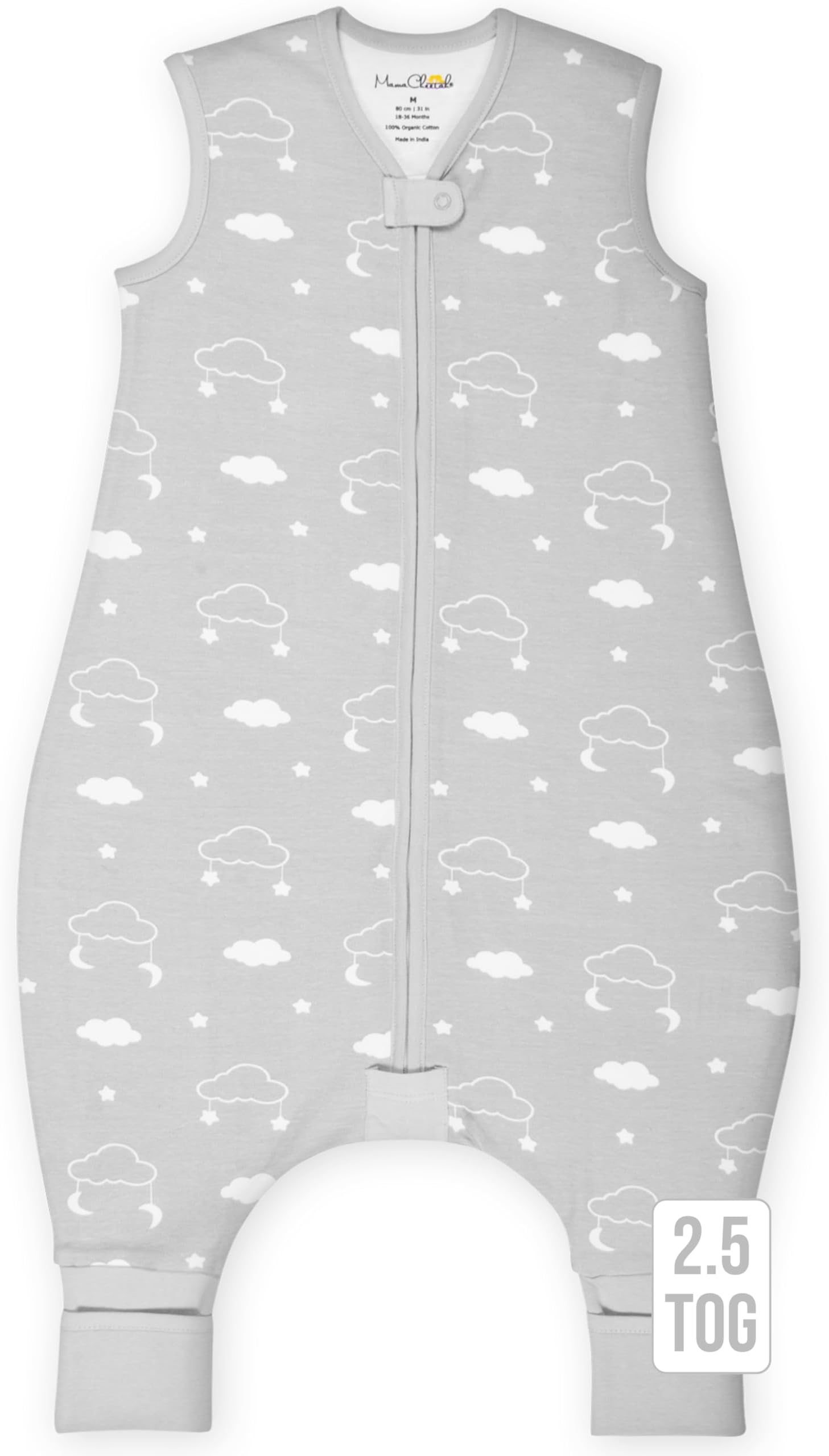Toddler Sleep Sack with Feet 3T-4T, 2.5 TOG Organic Cotton Baby Sleeping Bag with Legs, Winter Baby Wearable Blankets for Early Walker L