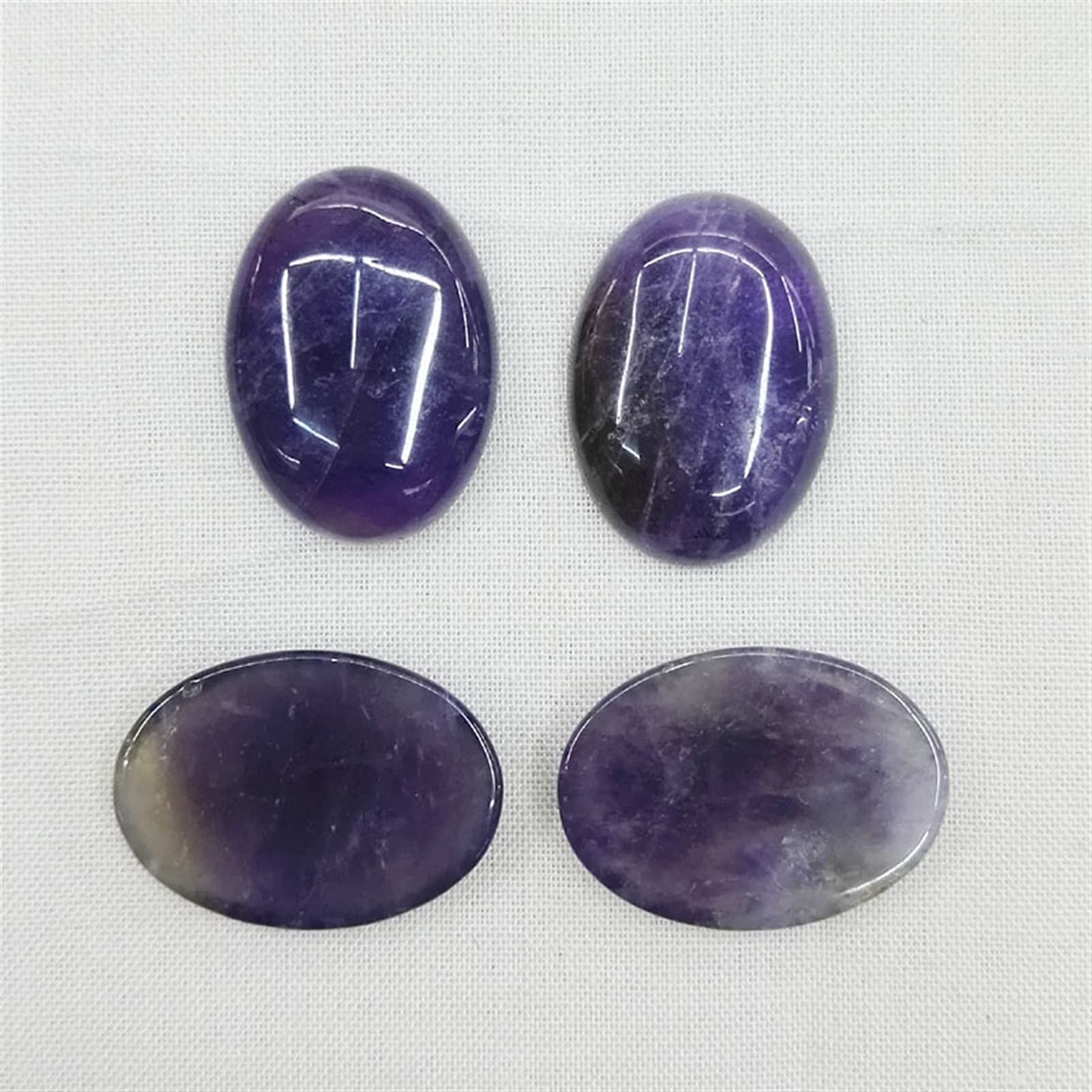 Amethysts Natursteinperlen für Schmuckherstellung 25x18mm Cab Cabochon Charms Schmuck Bead 12pcs / Lot