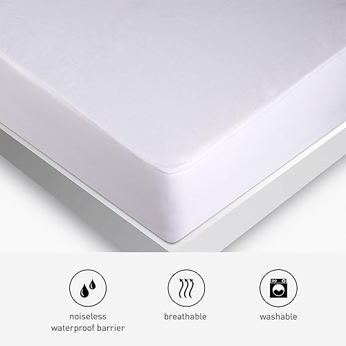 Miniatura 4 de Bedgear Protector de colchón King Basic Funda de tela ligera, silenciosa e impermeable para cama Protector de colchón lavable y transpirable