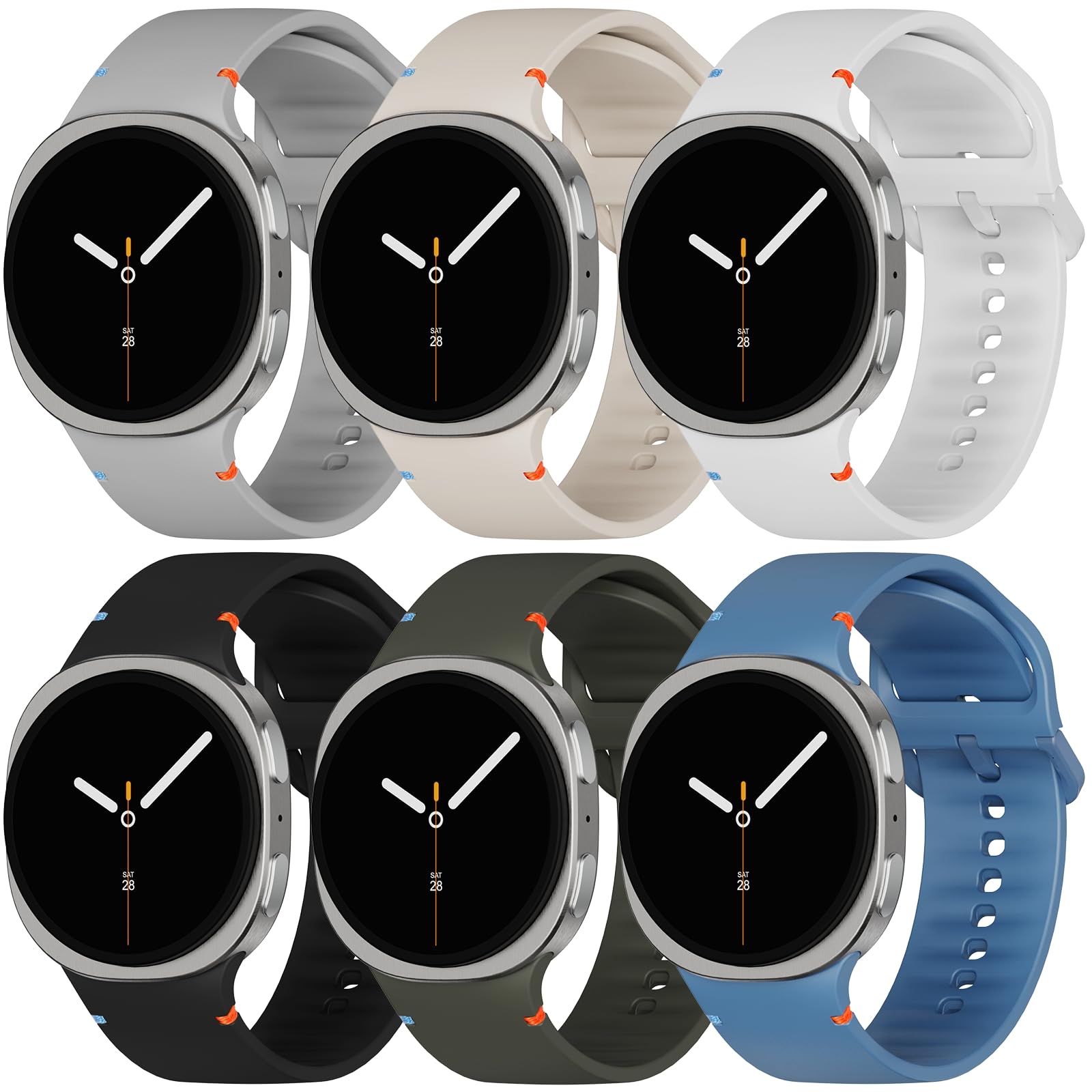 Sport Bands Compatible for Samsung Galaxy Watch 8/8 Classic Band,No Gap One Click Soft Silicone Replacement Strap for Galaxy Watch 8 40 44mm/8 Classic