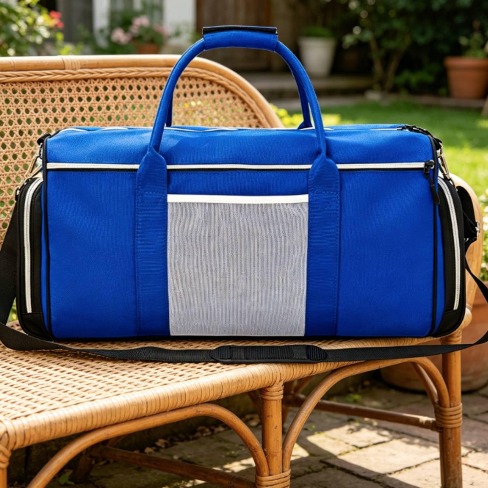 Borsa Sportiva Borsone Palestra Borsa da Viaggio Borsa Allenamento Scomparto Scarpe in Poliestere Leggera E Maneggevole per Trasporto Comodo Adatta a