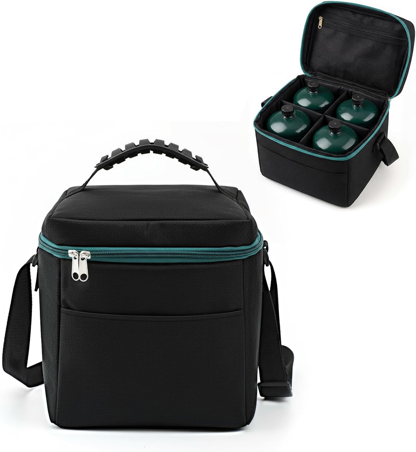 Shinylin 1 lb Propane Tank Carry Bag with Padding Mini Fuel ​Cylinder Carry Bags Case for 6-Pack ​16 OZ Propane Tanks with Adjustable Strap