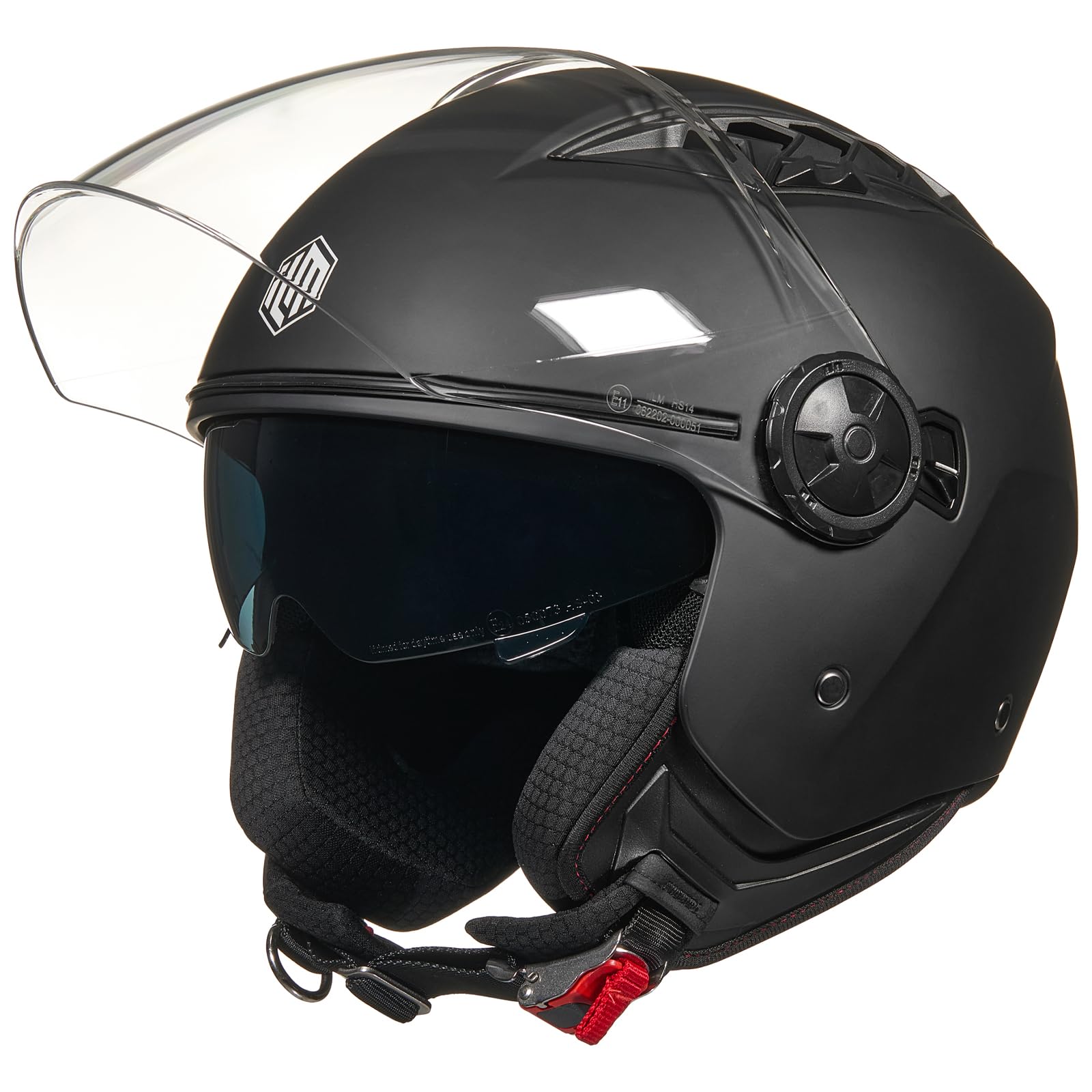 ILM Casco Moto Abierto 3/4 con Doble Visera Hombre Mujer Jet Vintage Retro para Adultos ECE22.06 Homologado Modelo HS399