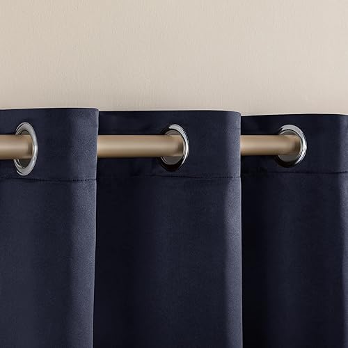 Miniatura 3 de XTMYI Cortinas impermeables para ventana de baño, opacas, privacidad, con ojales, bloqueo de calor, 36 x 48 pulgadas de largo, azul marino oscuro