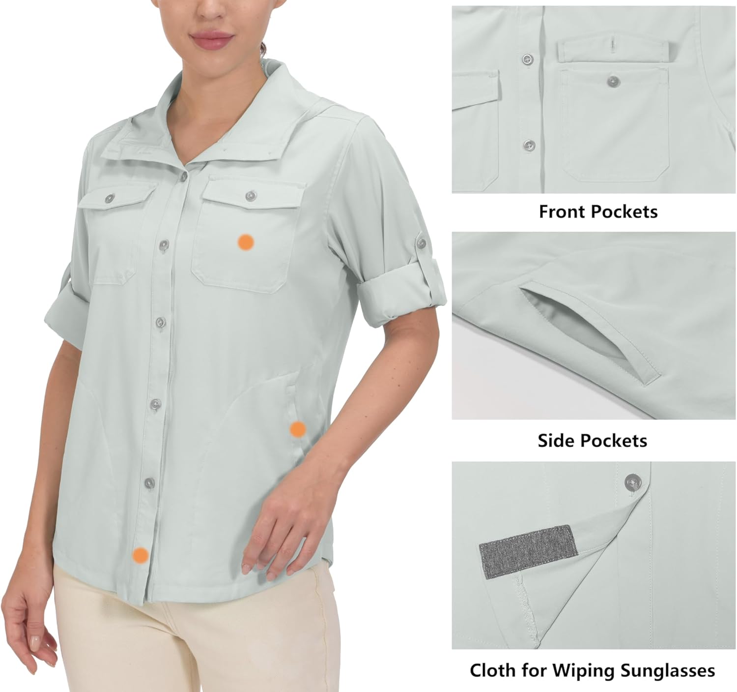 Little Donkey Andy Women's Hoodie Long Sleeve Shirt UPF 50+ Sun Protection Outdoor Quick Dry Fishing Hiking Shirts - Image 5