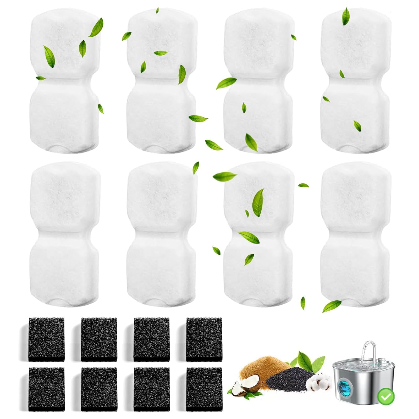 Filtros para fuente de agua Giotohun y Petkit pack de 16 cartuchos y prefiltros para gatos