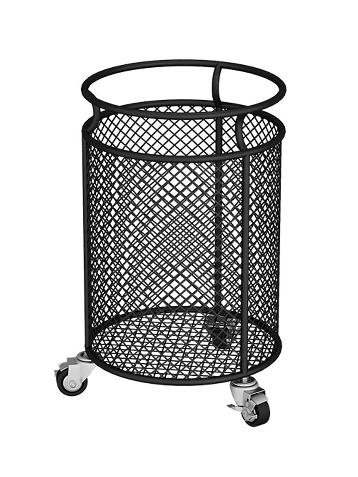 Wäschekorb mit Rädern, Rollkorb aus Metall zur Raumorganisation, runde Aufbewahrungsbehälter aus Netzgewebe für schmutzige Kleidung für Wohnzimmer, Badezimmer oder Kinderzimmer, Schwarz
