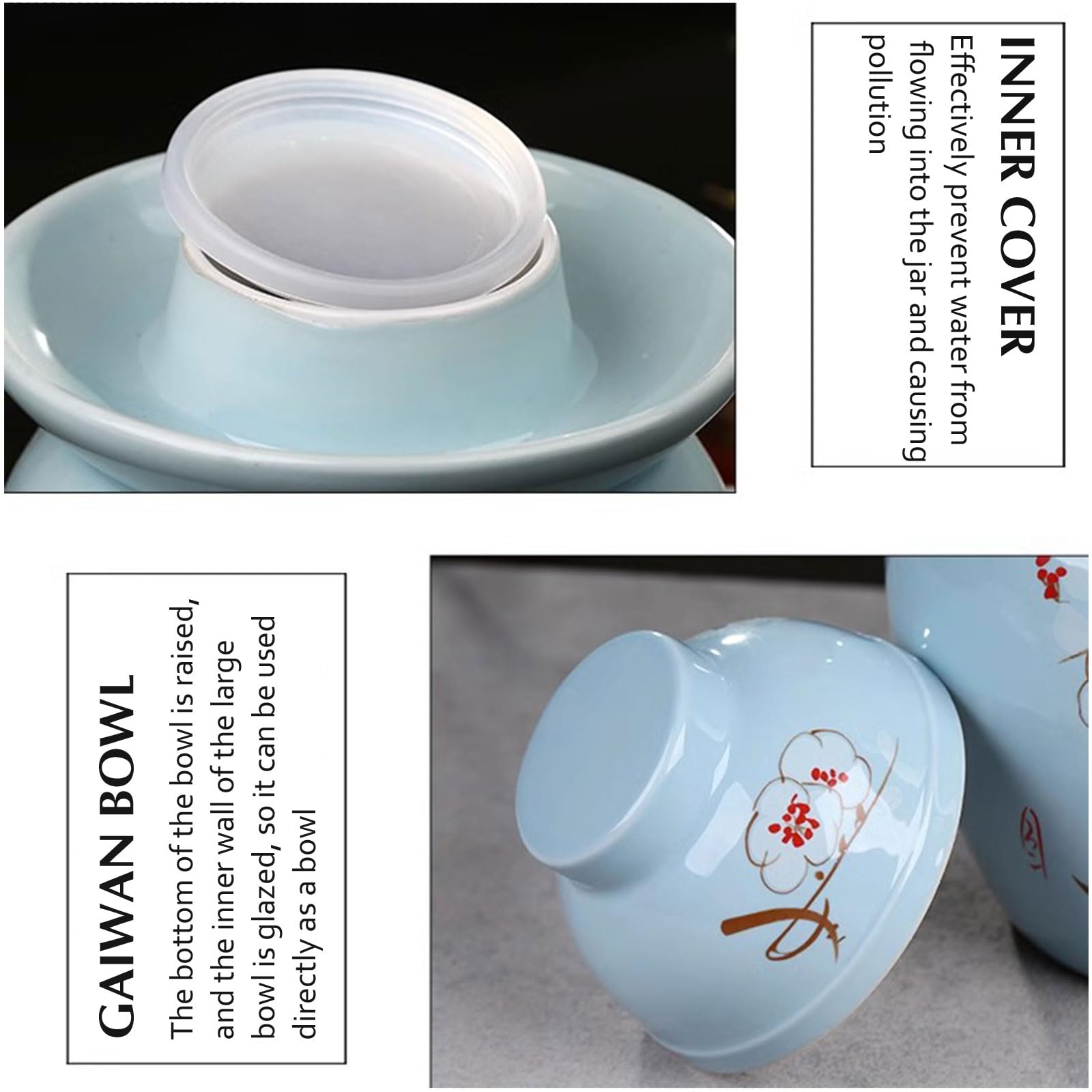 Tradycyjny chiński porcelanowy słoik na kiszonki, garnek do fermentacji, słoik do fermentacji z pokrywką z uszczelką wodną, kamionkowy fermentator do sosu kimchi, ceramika jingdezhen,B,3.5kg
