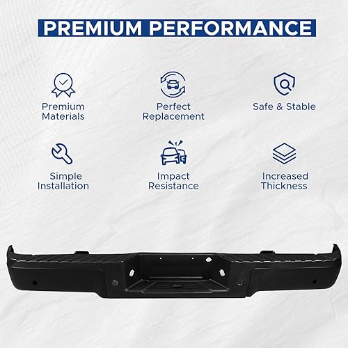 Miniatura 6 de Rear Step Bumper Assembly Fits for 2009 2010 2011 2012 2013 2014 Ford F-150, Peforway Back Chrome Steel Bumper Replacement without Parking Sensor