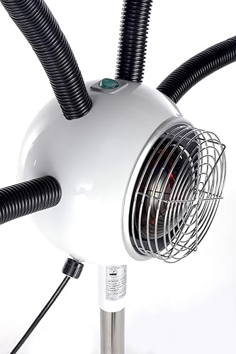 Miniatura 4 de Salonsunny - Lámpara roja de terapia de calor de 5 cabezales con brazos flexibles para masaje, cuidado de la piel, terapia muscular corporal, alivio