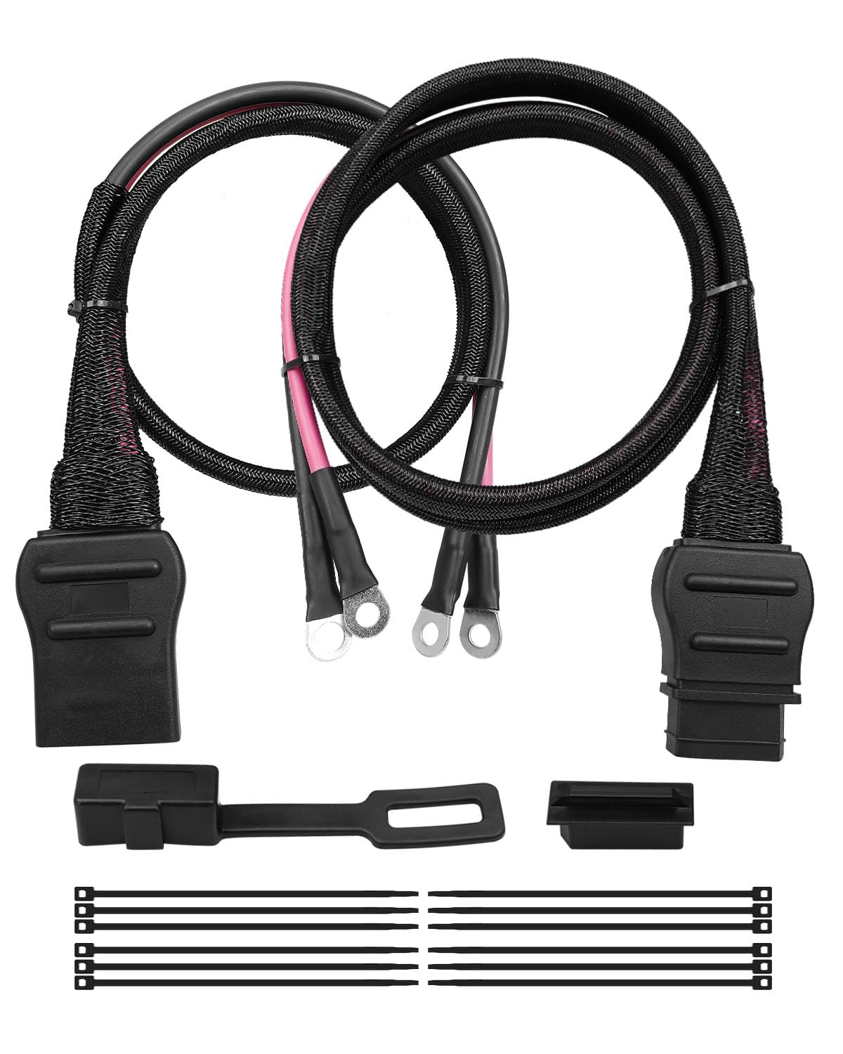 2 Pin Truck and Plow Side Battery Cable Fit for Western Fisher Snow Plow Replace 21294 61169 8274, Power Cable Wire Harness with Dust Cover