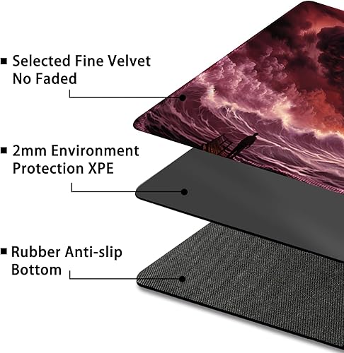 Miniatura 9 de MTG - Tapete de juego con bolsas de almacenamiento gratis, tapete de juego MTG de 24 x 14 pulgadas, TCG y tapete de juego de mesa para tarjetas,