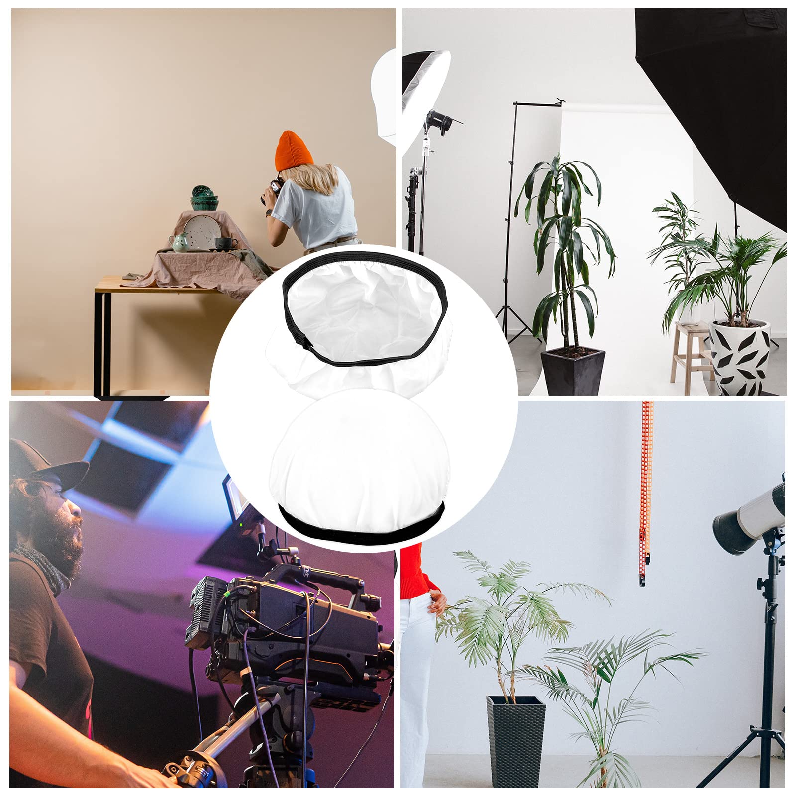 4 Stks 18cm Lichtverspreider, Zachte Diffuser Lampafdekking Witte Lampenkap Diffuser Voor Studioflitser Reflec