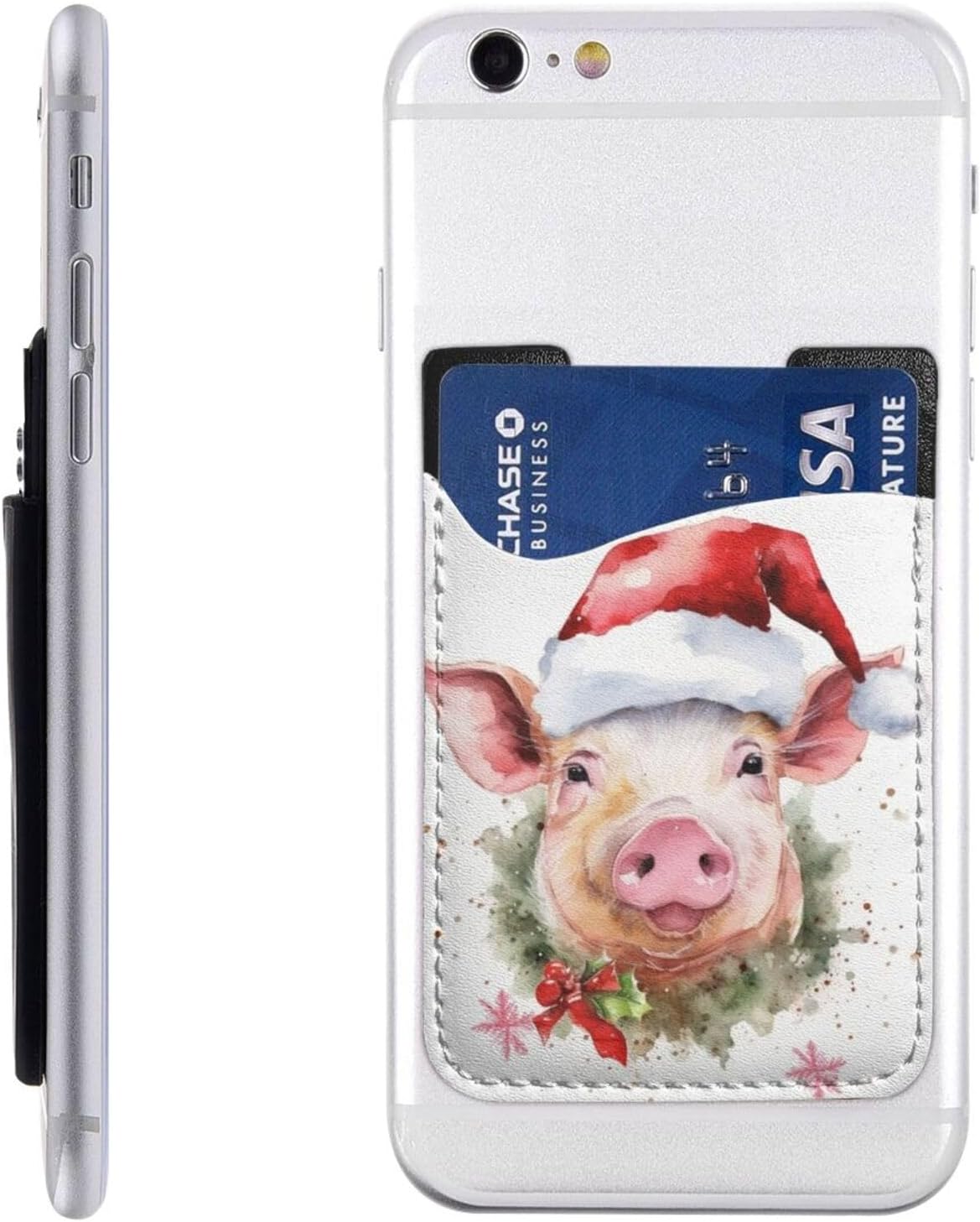 Smiling Phone Card Holder Leather Slim Phone Wallet
