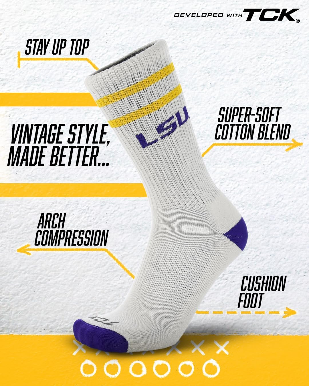 Vintage NCAA College Socks For Men and Women, Classic Soft Cotton Sock