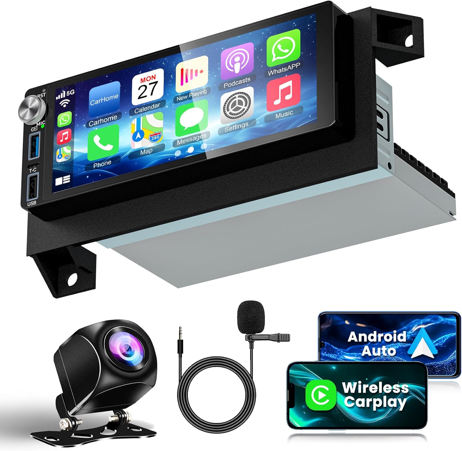 4G+64G Android 13 Car Radio for Dodge & Chrysler & Jeep (1990-2000), 6.2''Touch Screen Stereo with Wireless CarPlay, Android Auto, GPS Navigation, Bluetooth5.2