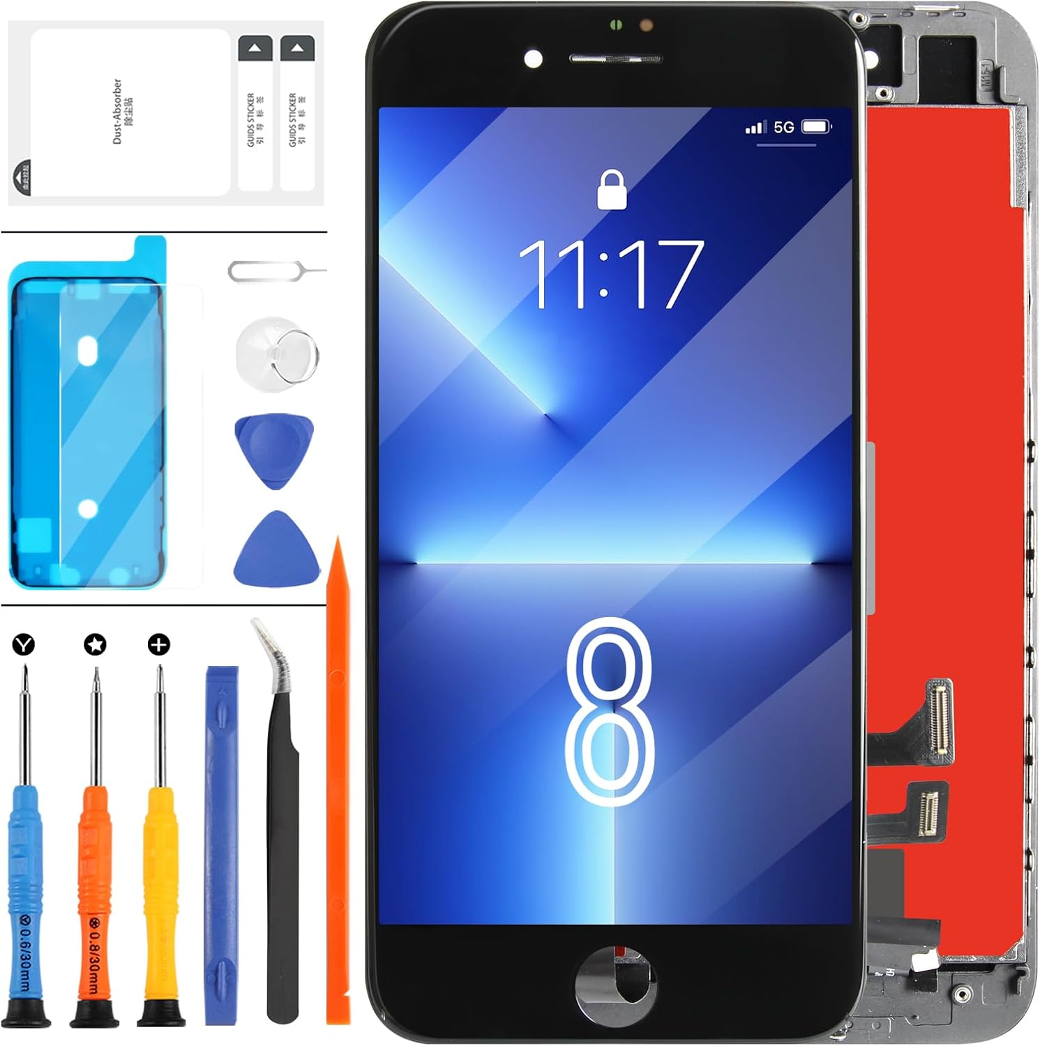 LL TRADER Écran Pour IPhone 8 LCD 4,7" FHD Remplacement 3D