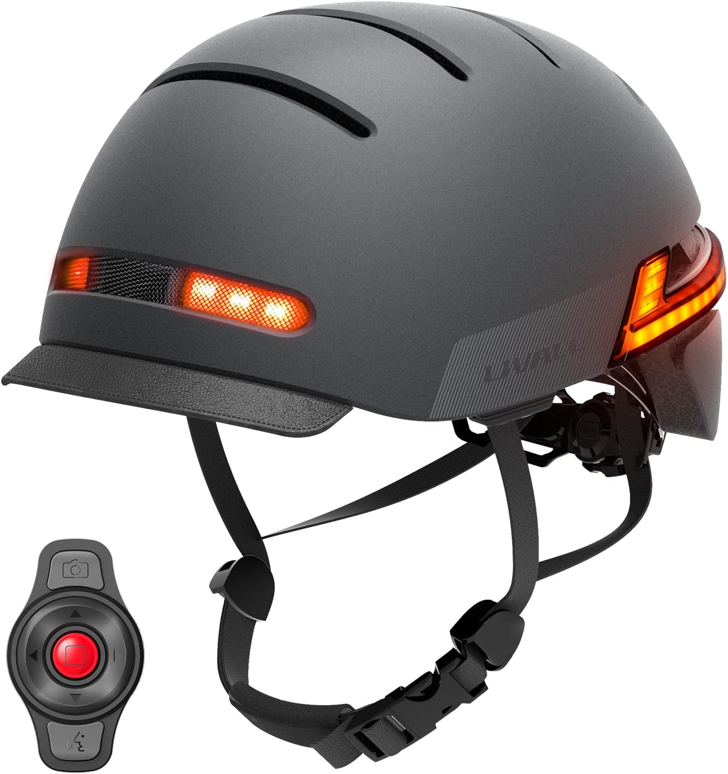 LIVALL BH51T Neo Smart Bike Helmet, Bluetooth Bicycle Helmet with Front and Rear LED Lights, Turn Signal Tail Lights, Brake Warning Lights, SOS Alert, Certified Comfortable Cycling Helmets for Men