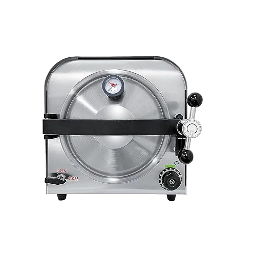 Clase N Mini 250E Autoclave Mesa Esterilizador Alta Temperatura Alta Presión Vapor Acero Inoxidable Máquina 14L 900W Accesorios Completos AC110V