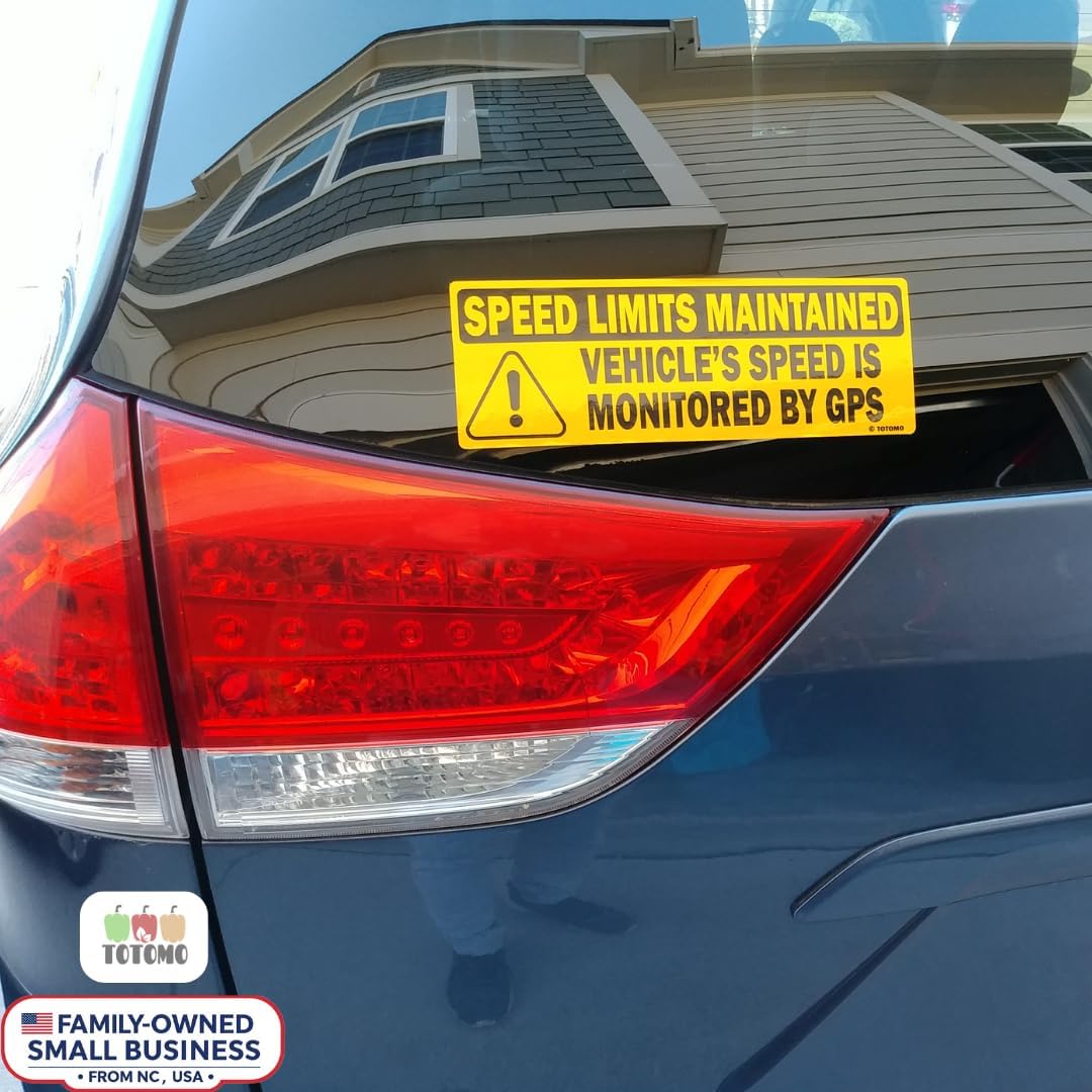 10-Pack “Vehicle Speed is Monitored by GPS | Speed Limits are Maintained” Safety Stickers, 10"x3.5" Reflective Warning Decal Signs for Car, Truck, Van, Fleet, Commercial Vehicles, Durable Weatherproof