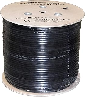 Outdoor Shielded FUTP 1000Ft Double Jacket Cat6 23AWG 100% Pure Copper 4-Pairs Premium Network LAN Cable Direct Burial UV Rated Waterproof 550MHz, PoE++ (4PPoE)