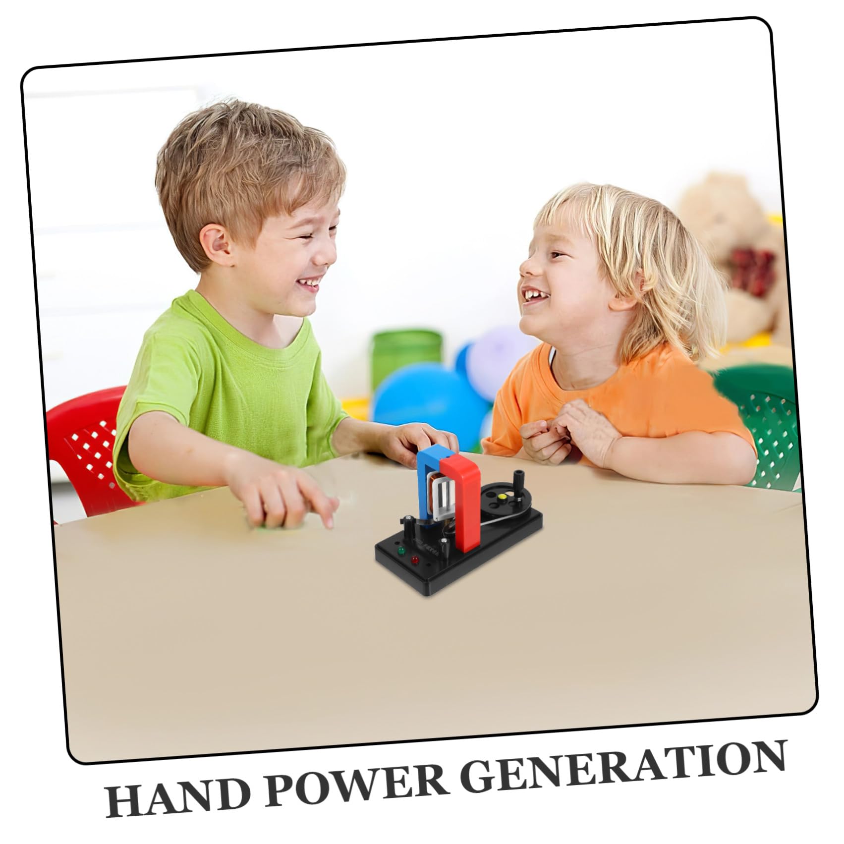 Generador Manual de Manivela de Plástico y Metal Negro