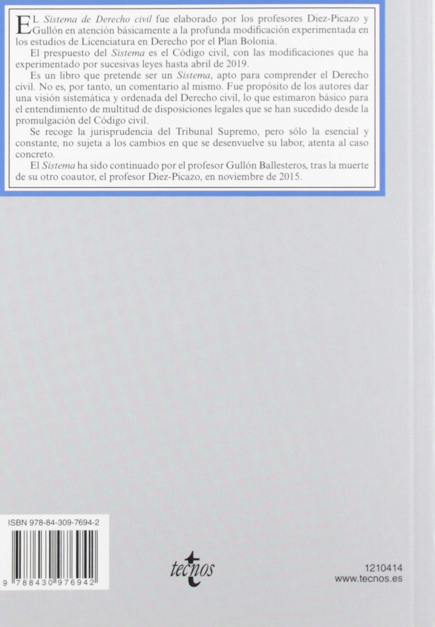 Sistema de Derecho civil: Volumen III (Tomo 1) Derechos Reales en general (Derecho - Biblioteca Universitaria de Editorial Tecnos)