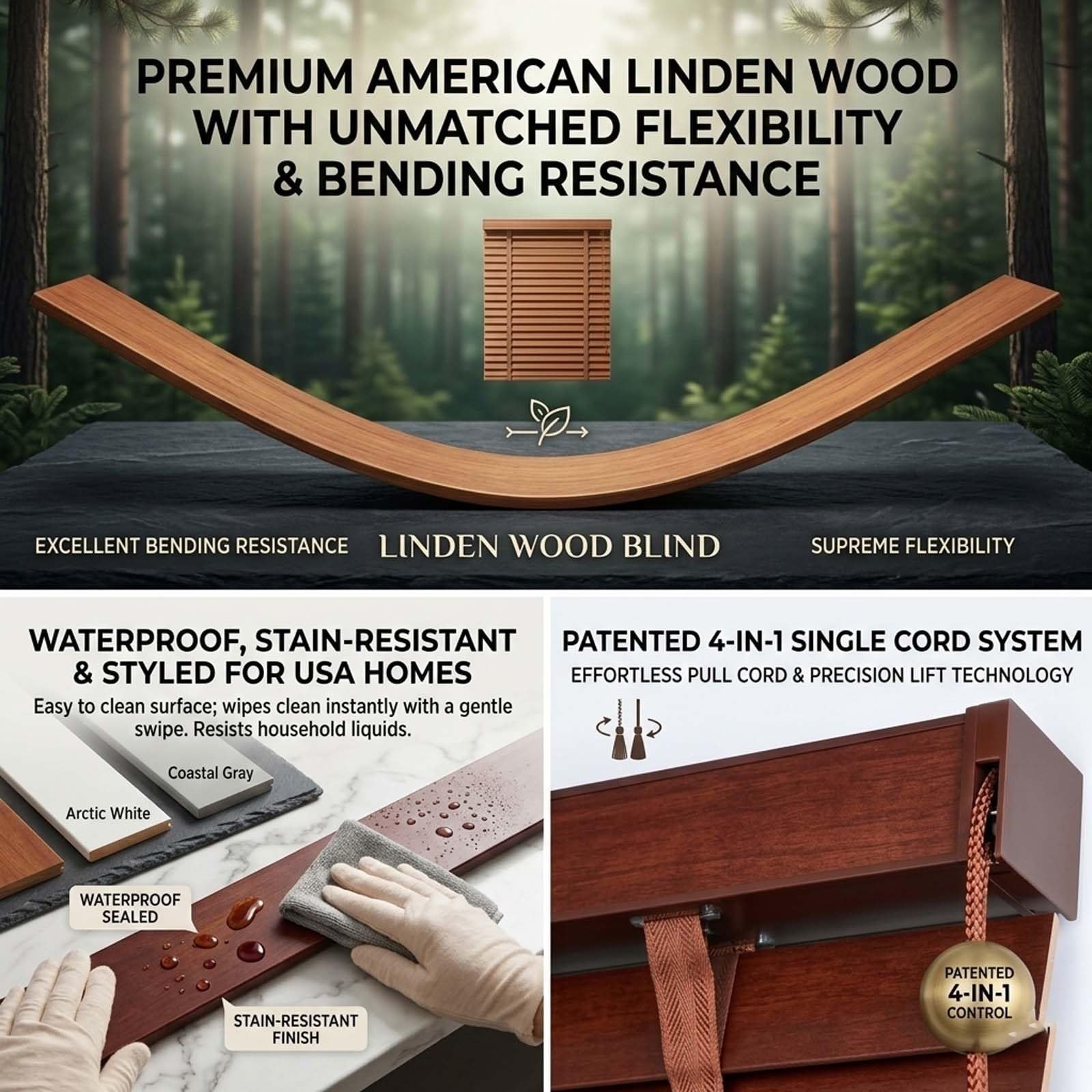 Veneziane Da Interno In Legno Naturale Su Misura, Tapparelle Oscuranti Con Listelli, Persiane Classiche Per Ufficio E Casa(Coffee)