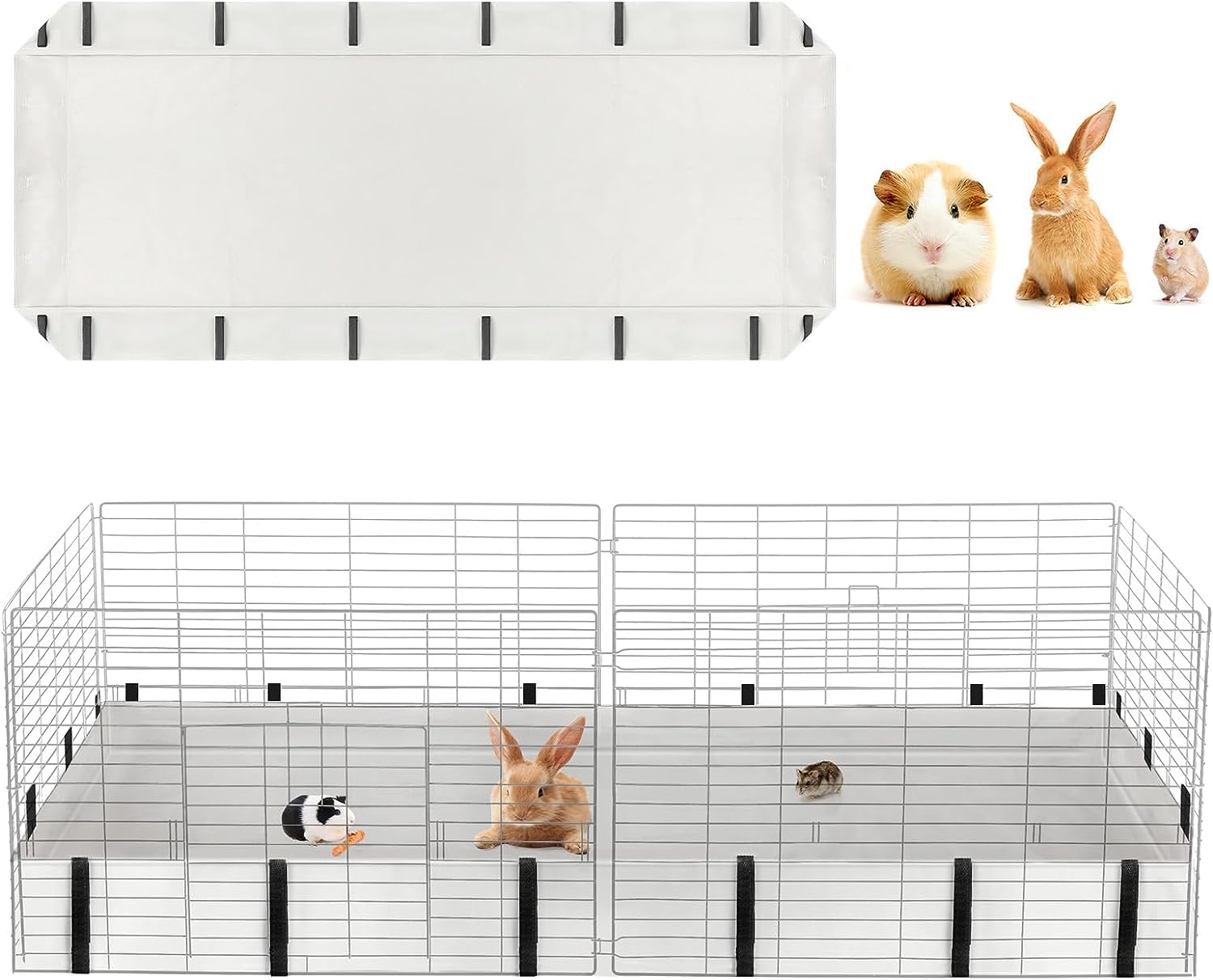 Tissu Oxford imperméable pour cage de lapin et cochon d'Inde avec coussinets PIPI absorbants