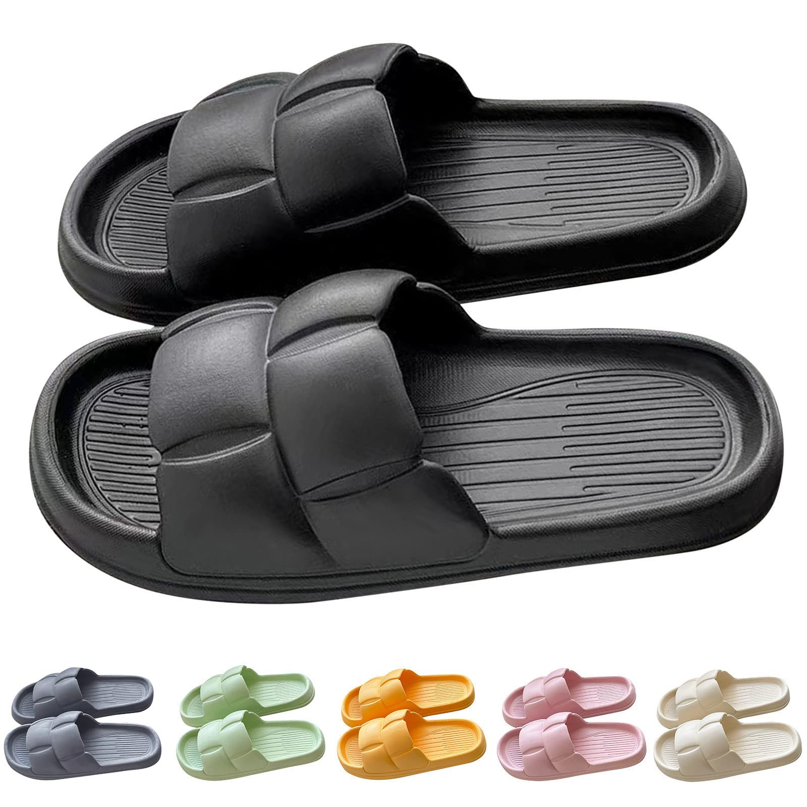 Shower Shoes for Women and Men Quick-Dry Slide Sandals Swimming Beach Bathroom Slippers Comfortable Lightweight Pillow House Slippers