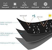 Vista 5 de Funda de sofá modular para patio, impermeable, resistente al viento, 85 x 85 pulgadas, en forma de V, para sofá de jardín, sofá seccional L
