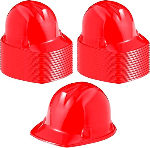 Miniatura 7 de 36 piezas de juguetes de construcción sombreros de plástico para niños trabajadores casco para niños niñas edificio suministros de fiesta