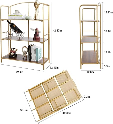 Miniatura 204 de Crofy - Estantería plegable sin montaje para sala de estar, estante plegable blanco de 5 niveles para oficina en casa, organizador de almacenamiento