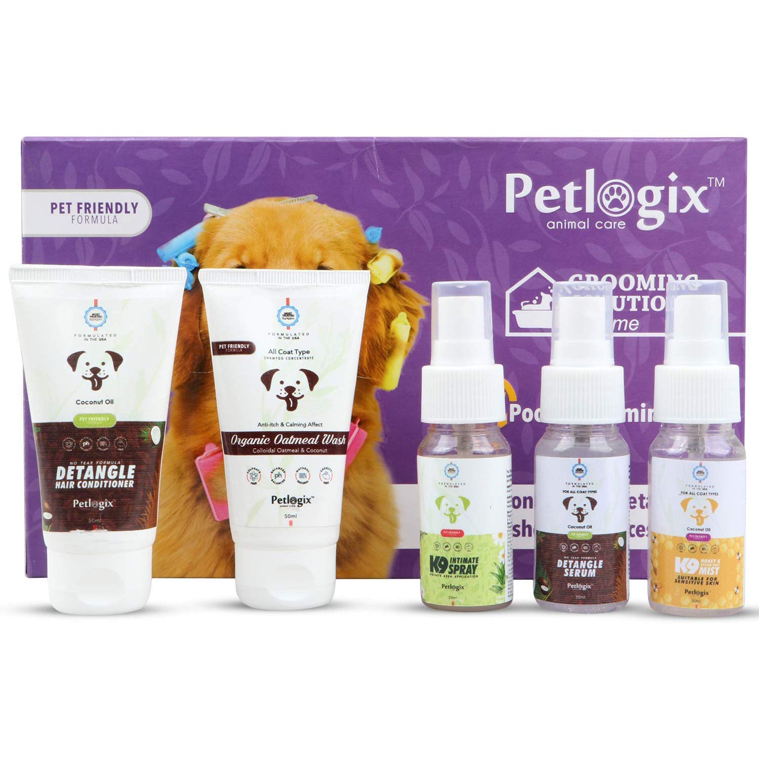 Petlogix Natural 5 in 1 Pooch Grooming Sulphate Free Kit for Pet Dog & Puppy - Cleans, Conditions, Detangles, Desheds & Reduces Odor, 190g (B07R5RYYP2) Amazon Price History, Amazon Price Tracker