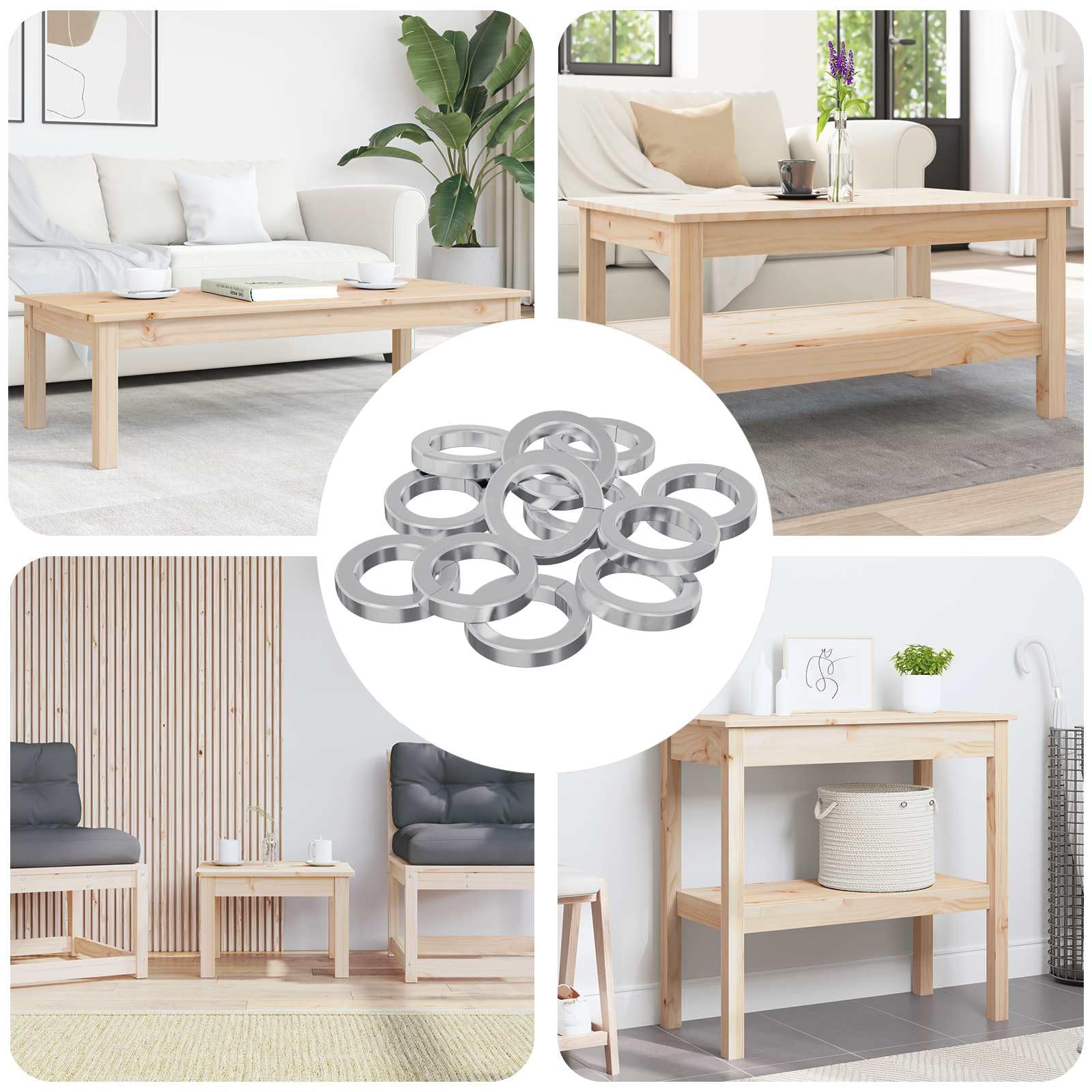 vidaXL Arandela de Resorte 15929 uds. Blanco Hierro