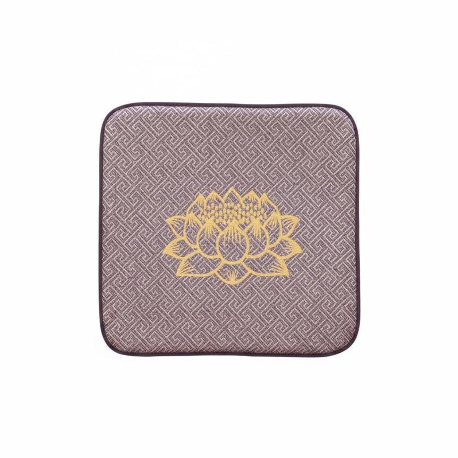 Woven Meditation Mat Non-Secure Seating Pad Breathable Floor Seating Pad for Prayer Users, Meditators, Outdoor 60-60cm Ruyi Coffee Lotus-image-13