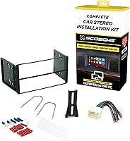 Vista 1 de Scosche ICFD1BN - Kit de instalación de radio doble DIN y arnés compatible con vehículos Ford, Lincoln, Mazda y Mercury seleccionados 1995-11, kit