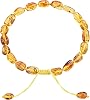 Baltic Amber raw Bracelet Gift Set -100% Certified and Authentic Premium Quality Raw Baltic Amber-True amber stone bead (Small size cognac, 8 inch)