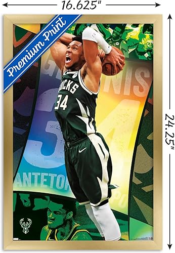 Miniatura 7 de Trends International NBA Milwaukee Bucks - Póster de pared Giannis Antetokounmpo 21, 22.37 x 34.00 pulgadas, versión premium sin marco
