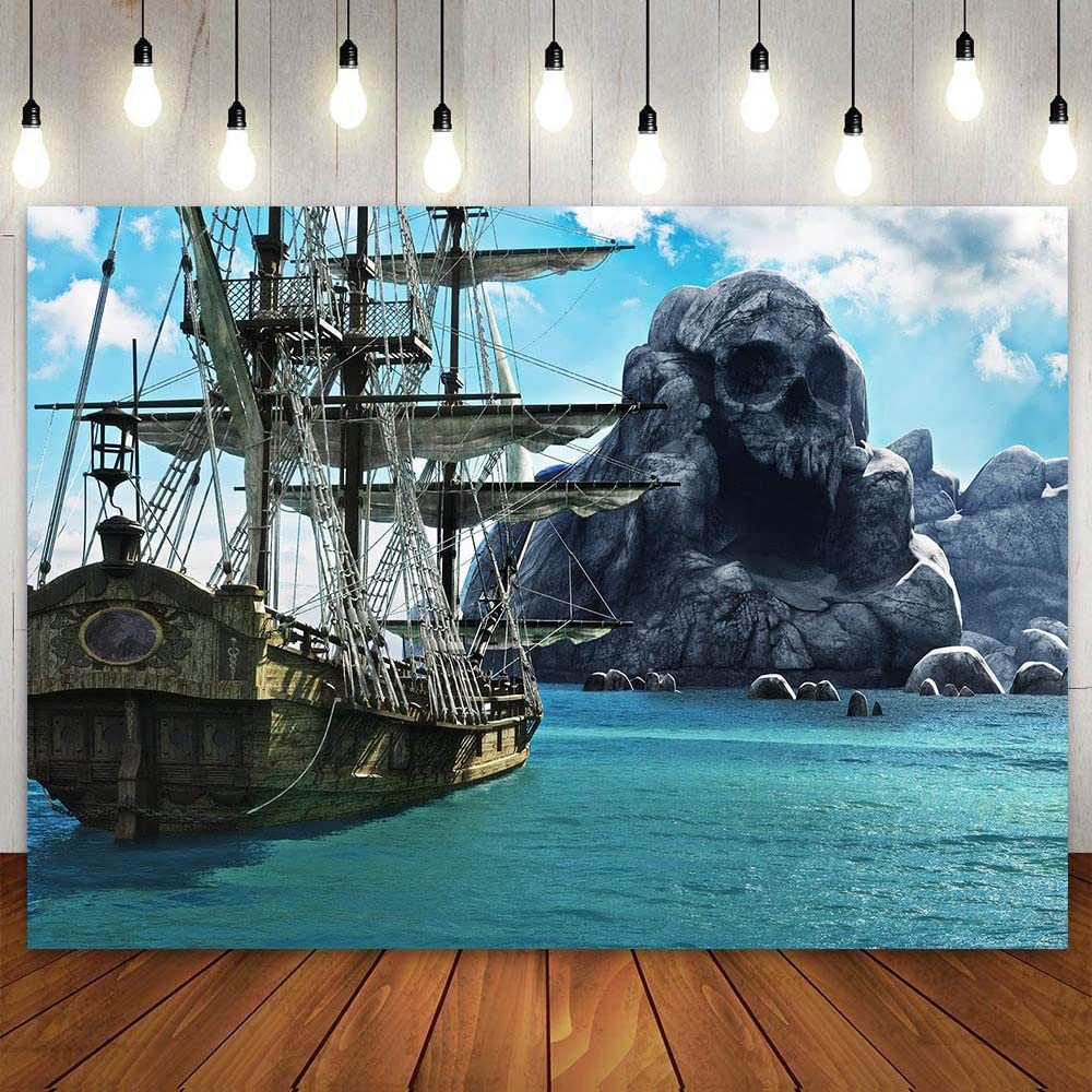 pirata festa a tema mistico vintage caccia al tesoro avventura isola banner poster decor