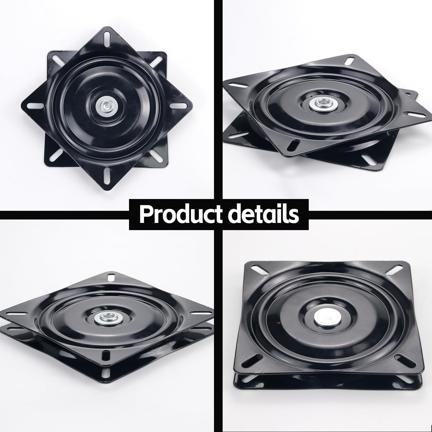 Smooth 360-Degree Boat Seat Swivel with Steel Construction(2PC) | 5 1/4" Bolt Pattern, Compact Size for Boat Seats, Bar Stools, Counter Stools.